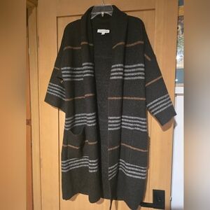 Lovestitch Brown and Gray Knit Cardigan duster